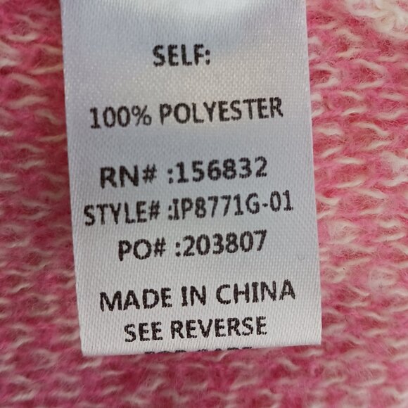 BIBI Pink & Ivory Mixed Checkered Oversized Cardigan Sweater Size LRG, Cozy Chic - Picture 15 of 16